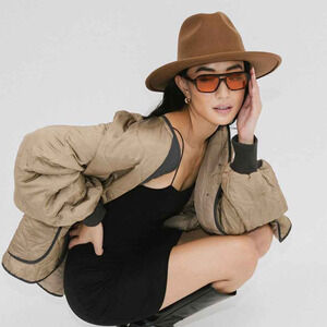 GIGI PIP Wes Tall Fedora Hat Brown